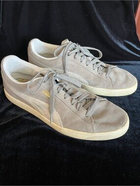 Puma Suede Classic + Shoes Sneakers Oatmeal Grey Men's 12